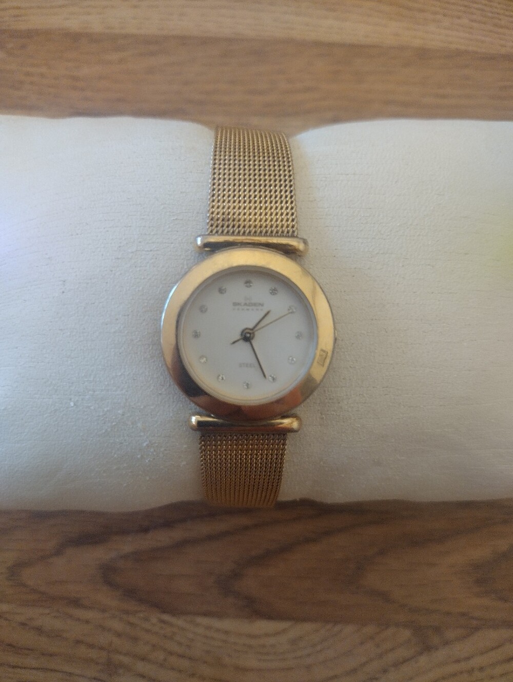 Women's 107SGGD Skagen 25MM Quartz Watch with Swarovski Crystal Hour Markers